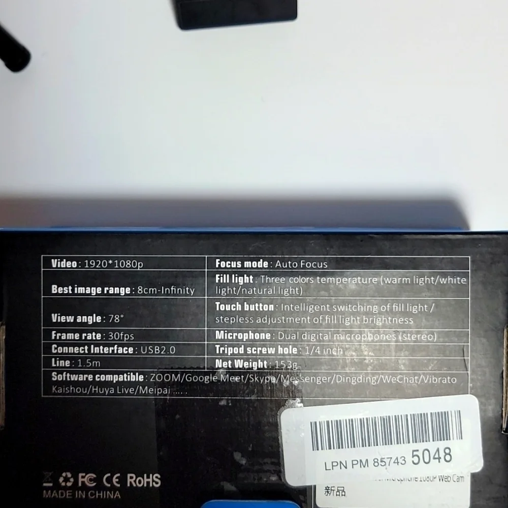 FULL HD 1080HP Webcam, mount on computer or use tripod (included) Tiktok Youtube
